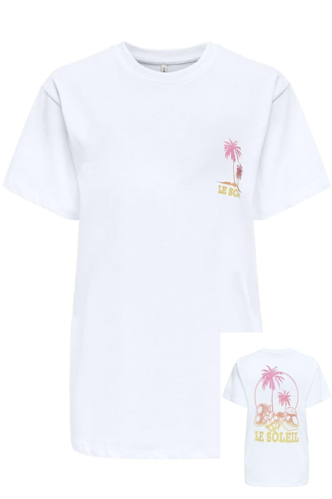 ONLVIVVI LIFE S/S LOVELY TOP CS JRS 15357393 BRIGHT WHITE/SOLEIL